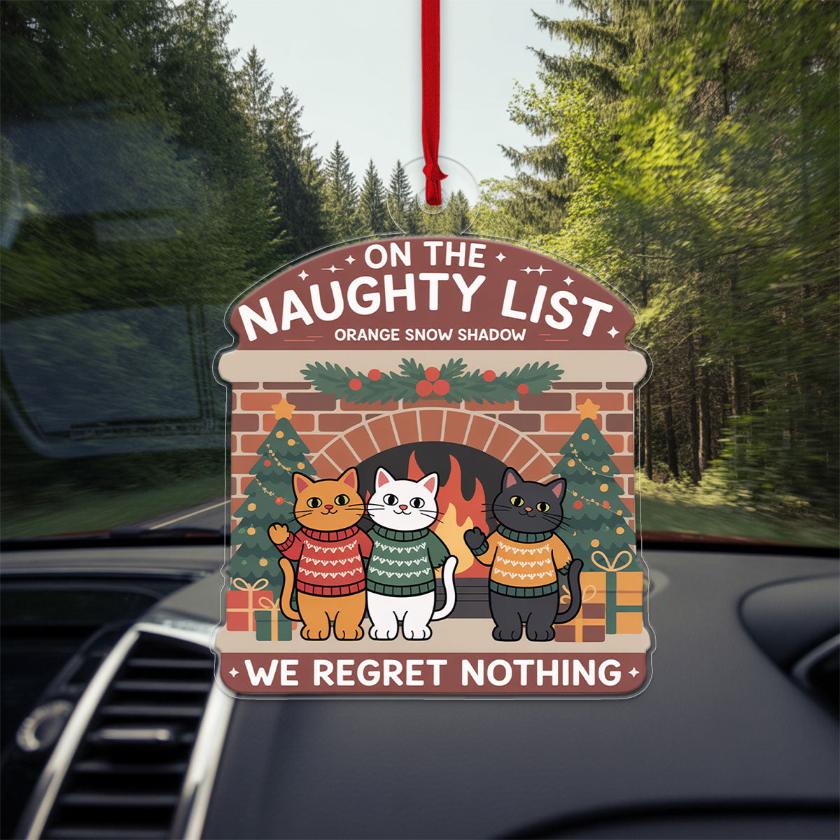 Funny Cat Personalized Acrylic Ornament2