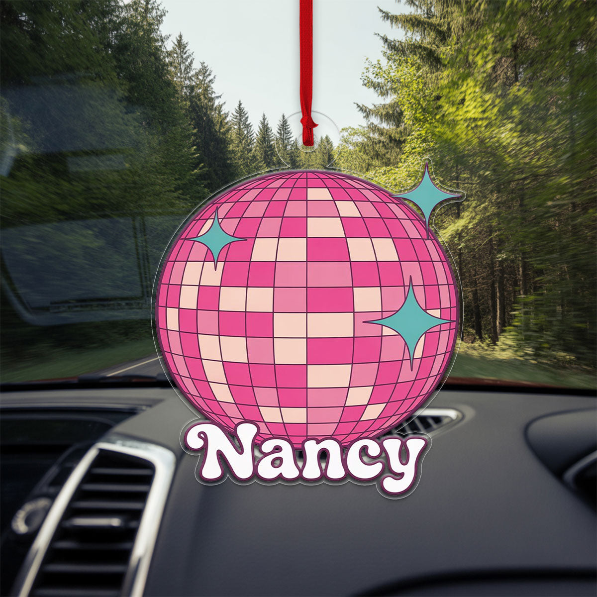 Personalized Pink Disco Ball Ornament, Custom Retro Christmas Ornament, Party Lover Gift, Funky Holiday Decoration, Unique Keepsake