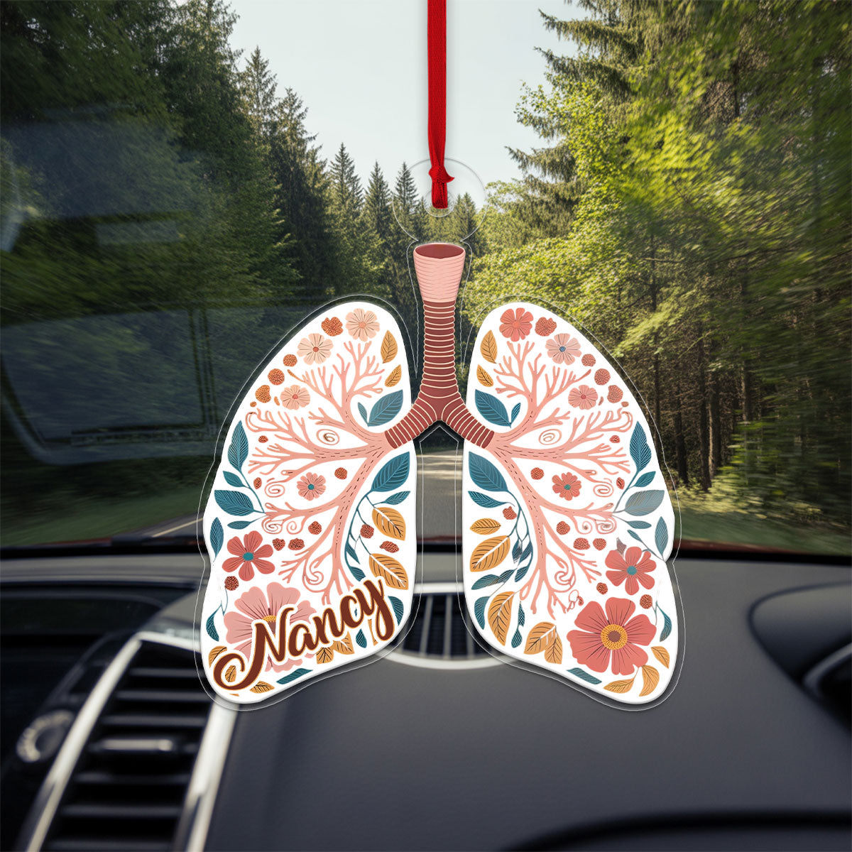 Personalized Respiratory Therapy Lungs Christmas Ornament, Custom Medical Ornament, Respiratory Therapist Gift, Anatomy Holiday Decoration
