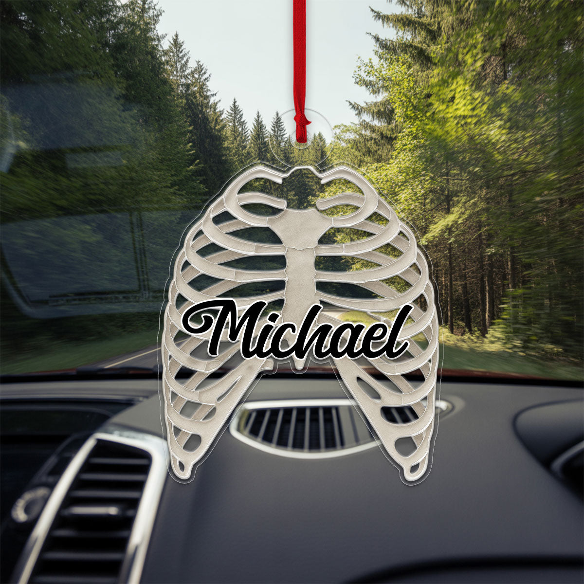 Personalized Ribcage Ornament, Custom Anatomy Christmas Ornament, Medical Student Gift, Doctor Nurse Holiday Decoration, Unique Keepsake