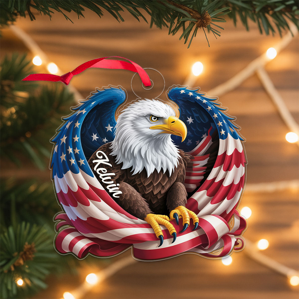 Custom Name Eagle American Flag For Patriot