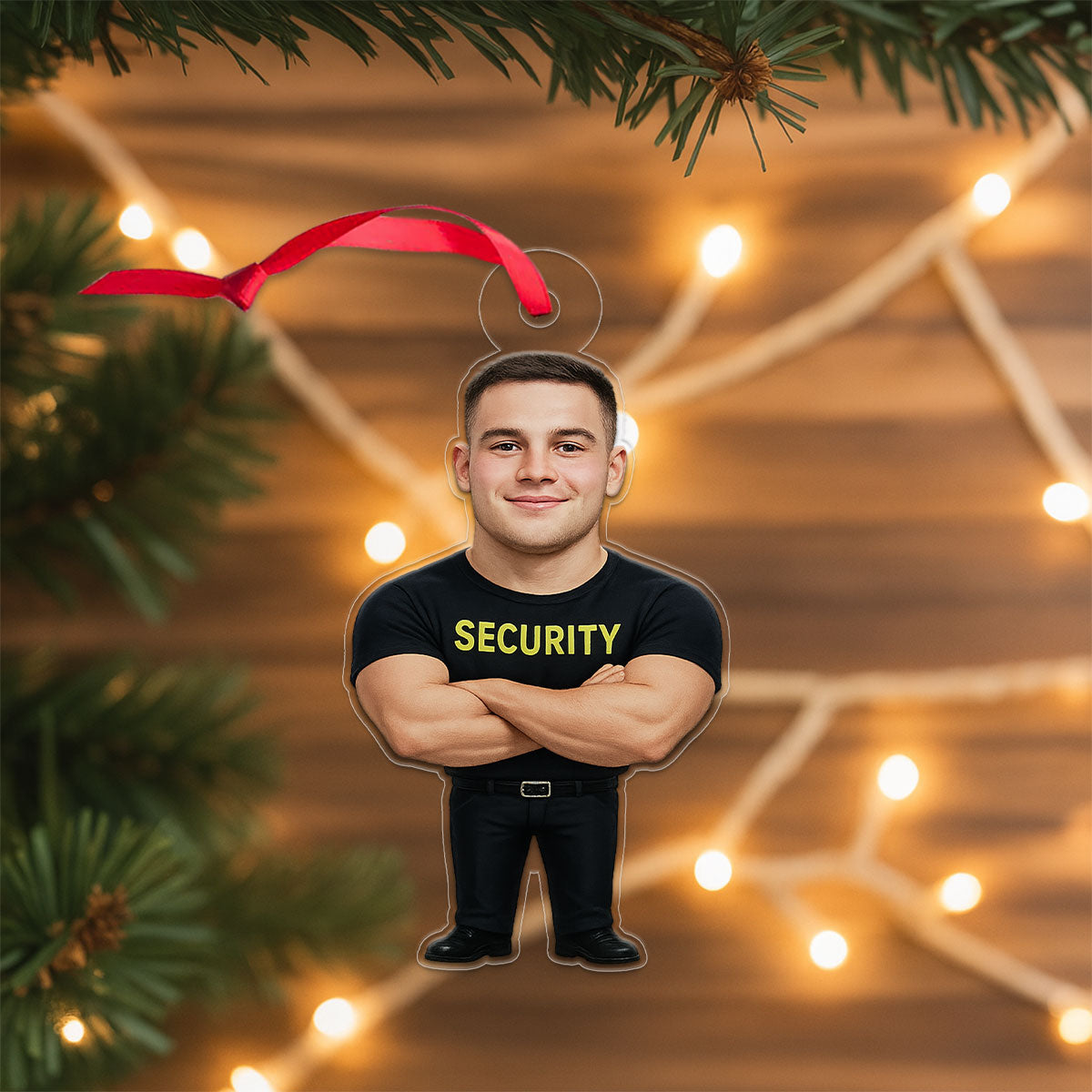Custom Photo Bodyguard Ornament, Personalized Security Guard Christmas Ornament, Custom Profession Holiday Decoration, Unique Keepsake Gift