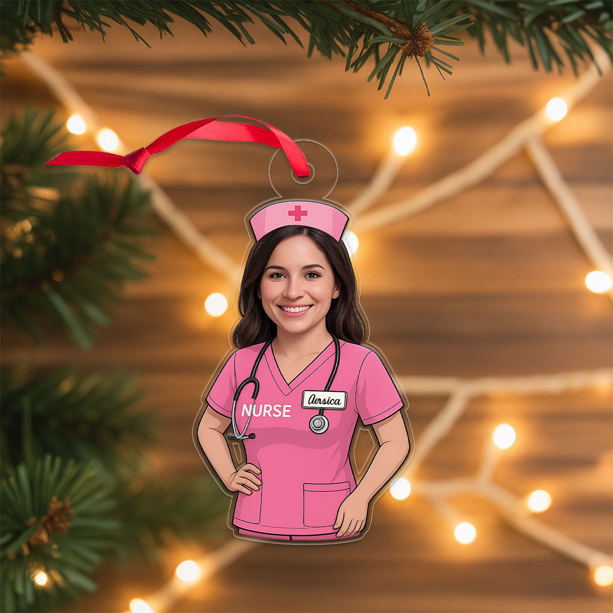Custom Photo Nurse Ornament, Personalized Christmas Ornament, Medical Professional Holiday Decoration, Nursing Student Gift, Unique Keepsake