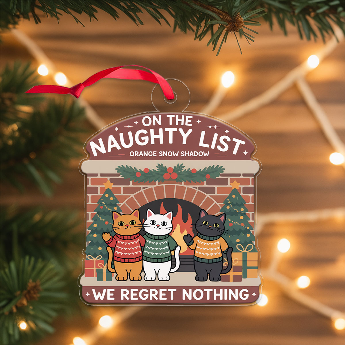 Funny Cat Personalized Acrylic Ornament2