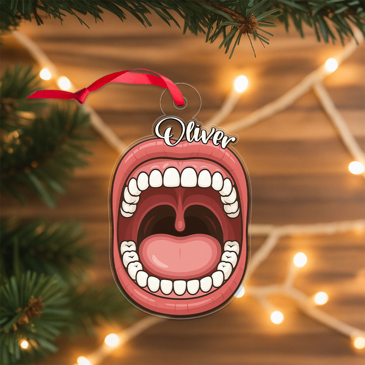 Personalized Mouth Ornament, Custom Anatomy Christmas Ornament, Dentist Dental Student Gift, Medical Holiday Decoration, Unique Keepsake