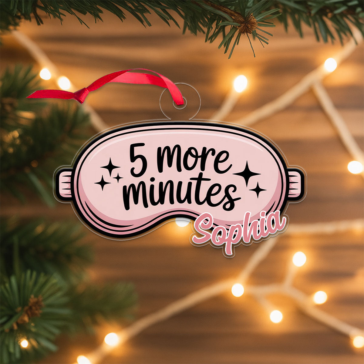 Personalized Sleep Mask Ornament, Custom Funny Christmas Ornament, Sleep Lover Gift, Self Care Holiday Decoration, Unique Cozy Keepsake