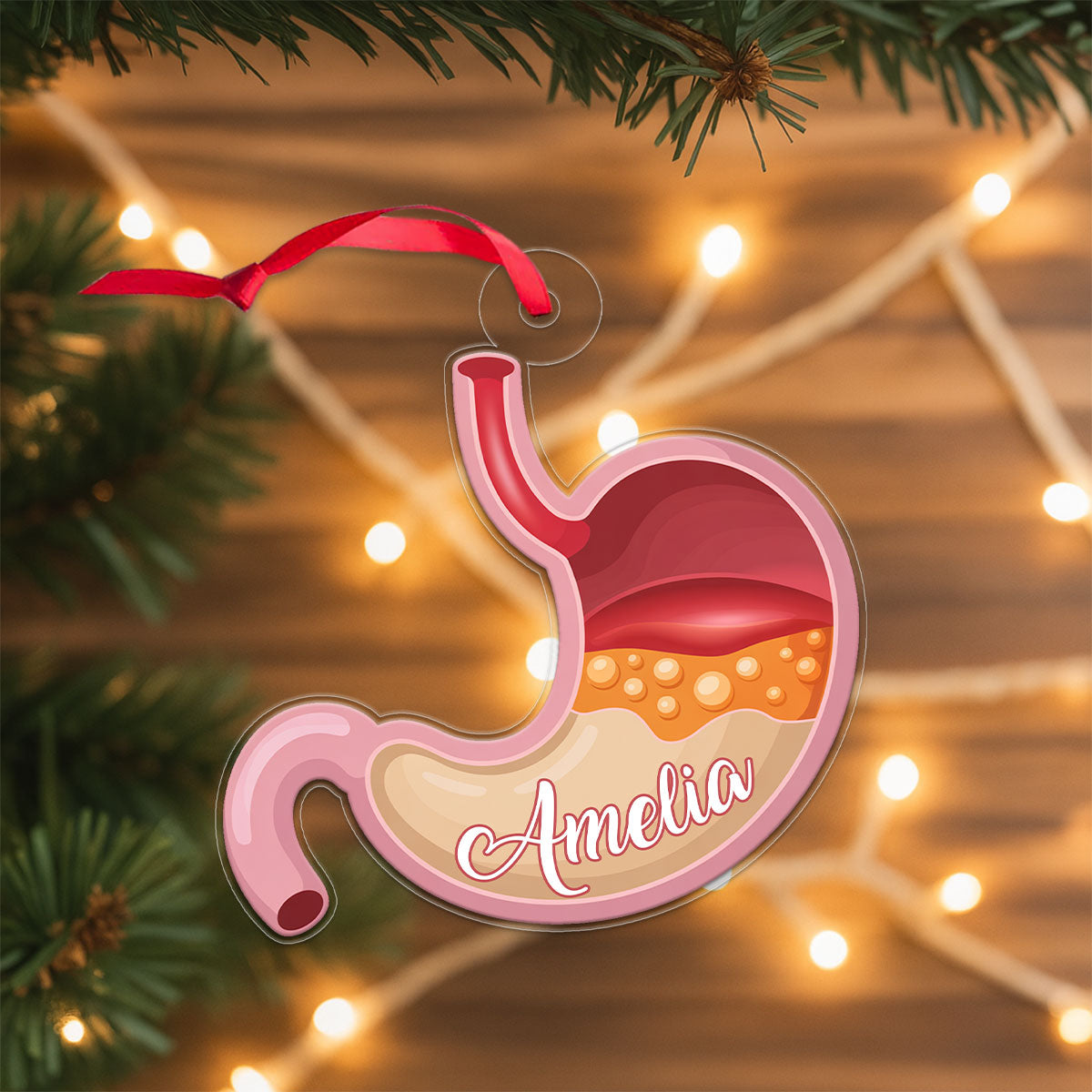 Custom Stomach Ornament, Personalized Funny Anatomy Christmas Ornament, Quirky Holiday Gift, Medical Humor Decoration, Unique Xmas Keepsake