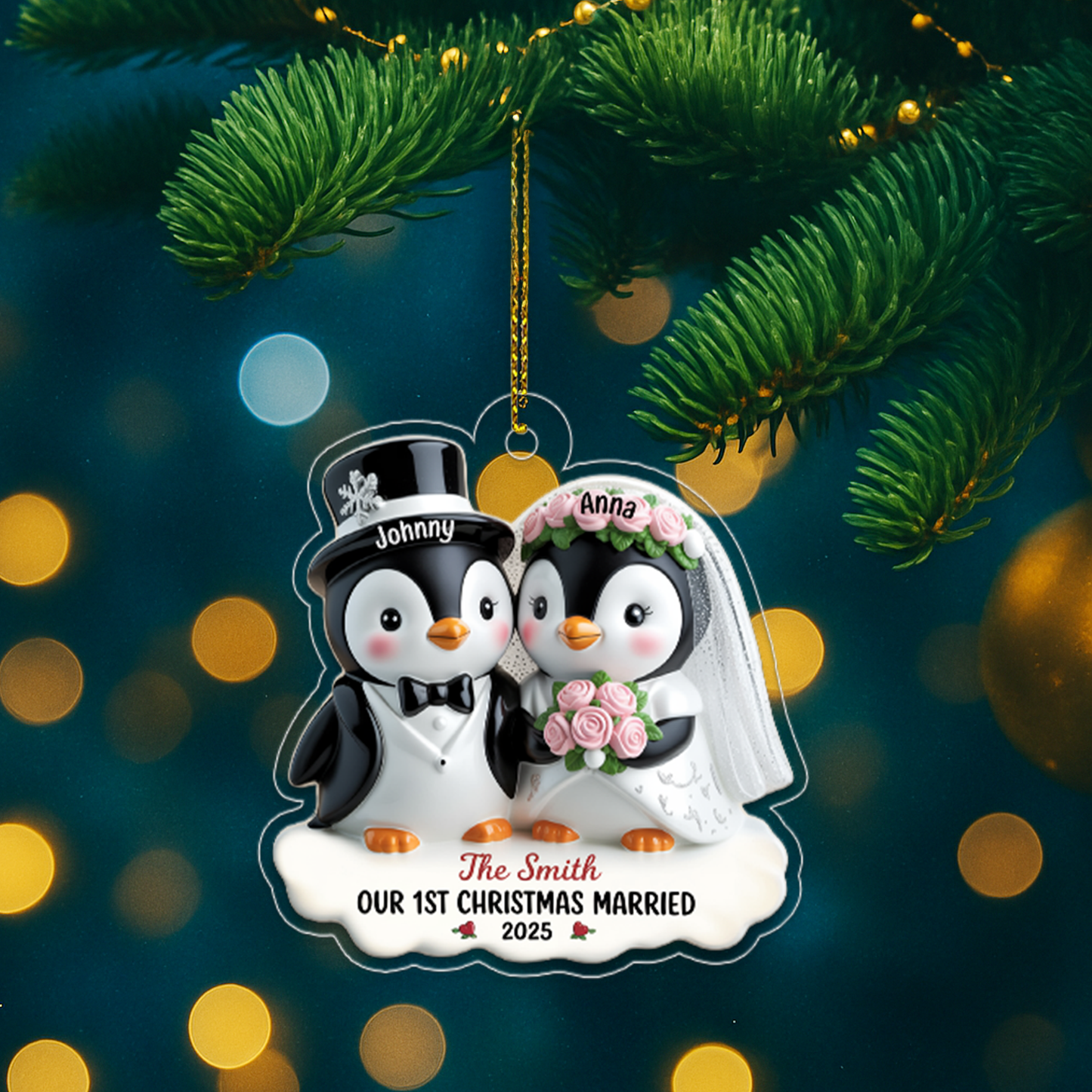Custom Wedding Penguin Couple