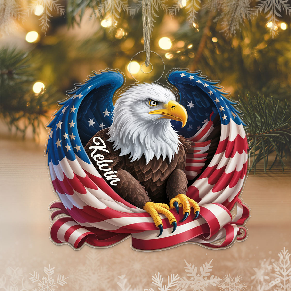 Custom Name Eagle American Flag For Patriot