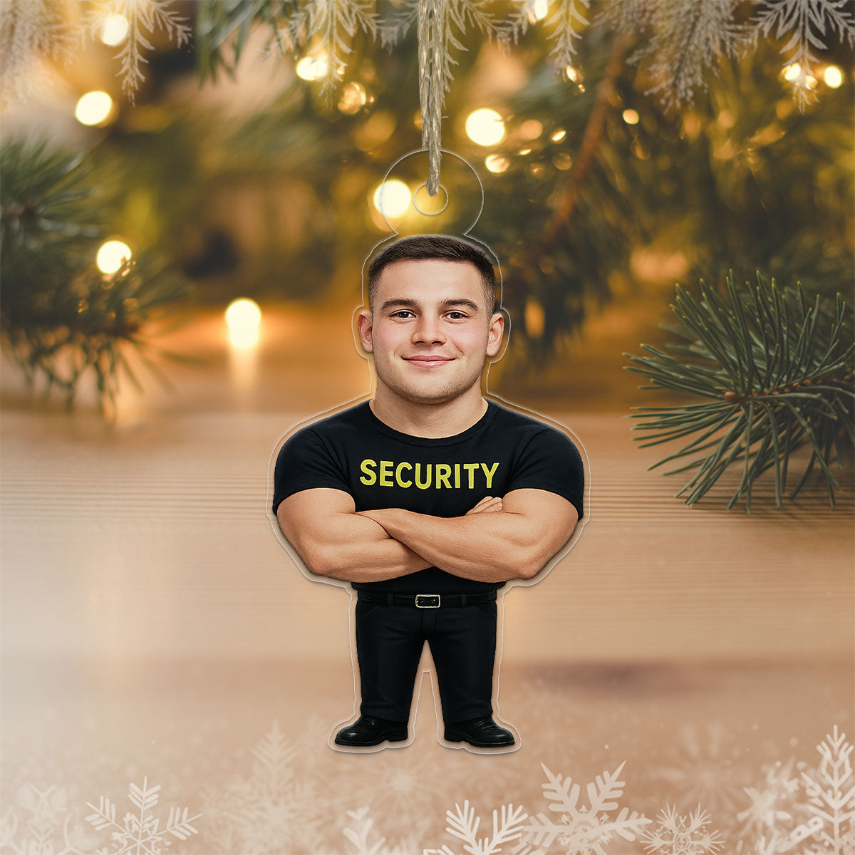 Custom Photo Bodyguard Ornament, Personalized Security Guard Christmas Ornament, Custom Profession Holiday Decoration, Unique Keepsake Gift