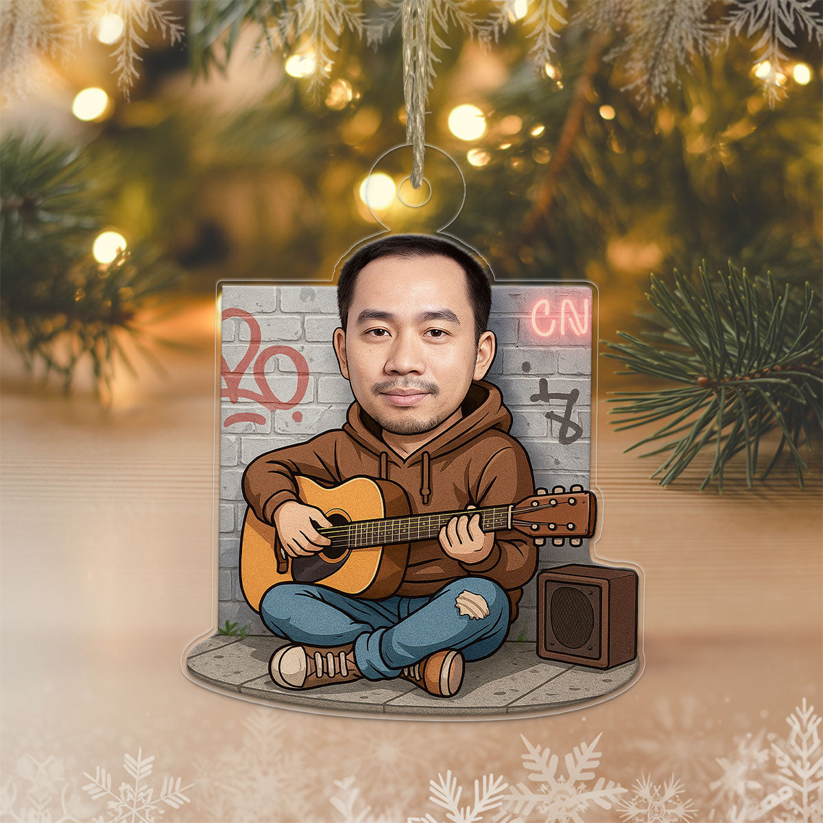 Custom Photo Funny Poverty Ornament, Personalized Gag Gift Christmas Ornament, Quirky Holiday Decoration, Unique Humor Keepsake