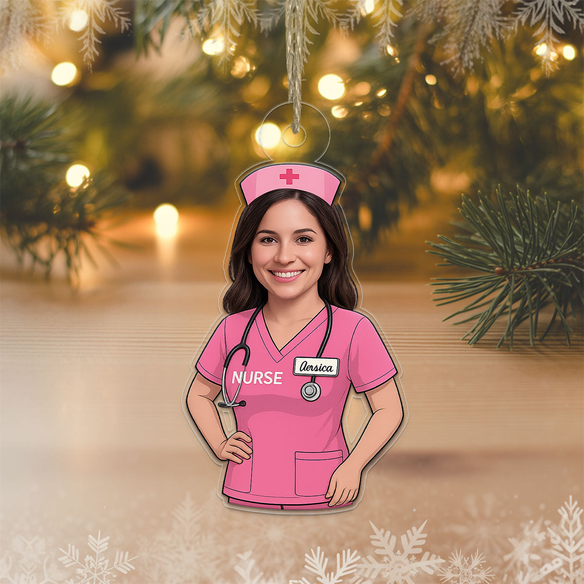 Custom Photo Nurse Ornament, Personalized Christmas Ornament, Medical Professional Holiday Decoration, Nursing Student Gift, Unique Keepsake