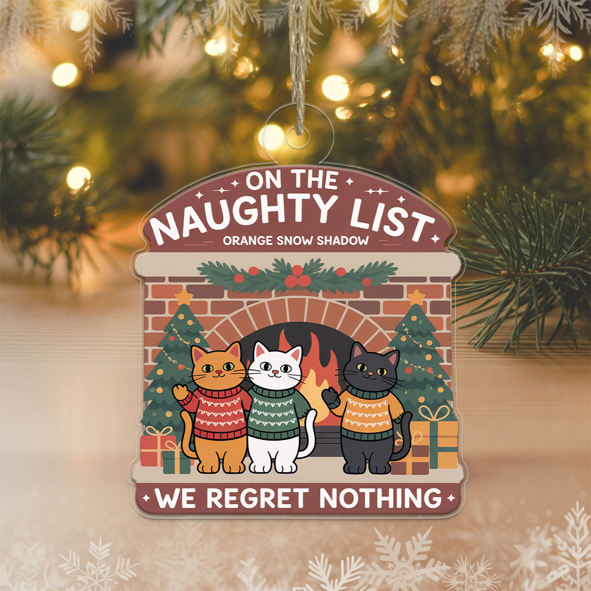 Funny Cat Personalized Acrylic Ornament2