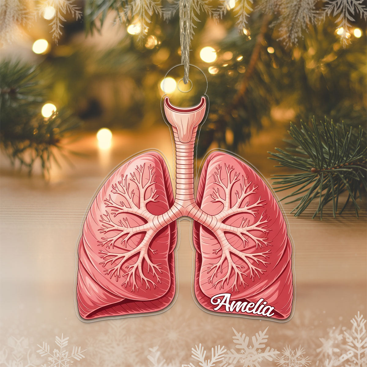 Personalized Human Lungs Ornament, Custom Medical Christmas Ornament, Lungs Gift, Respiratory Therapist Holiday Decoration, Unique Keepsake