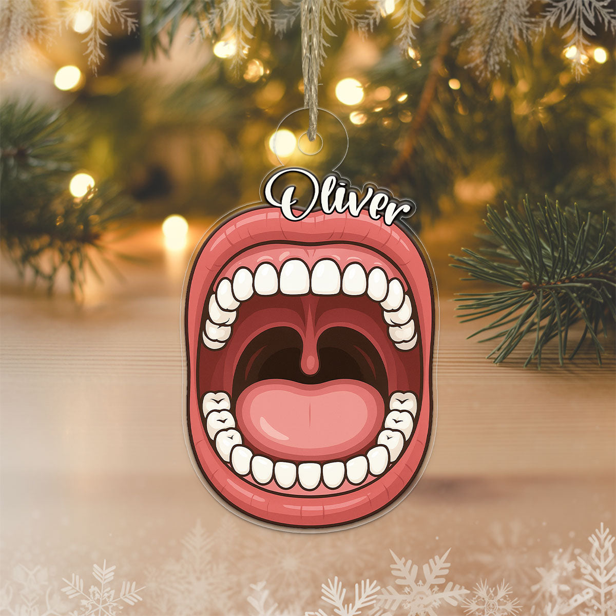 Personalized Mouth Ornament, Custom Anatomy Christmas Ornament, Dentist Dental Student Gift, Medical Holiday Decoration, Unique Keepsake