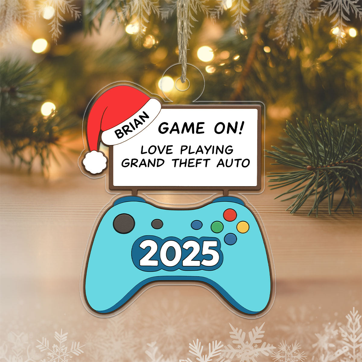 Personalized Playing Game Ornament, Custom Gamer Christmas Ornament, Funny Video Game Ornament, Gaming Couple Gift, Holiday Decor Keepsake