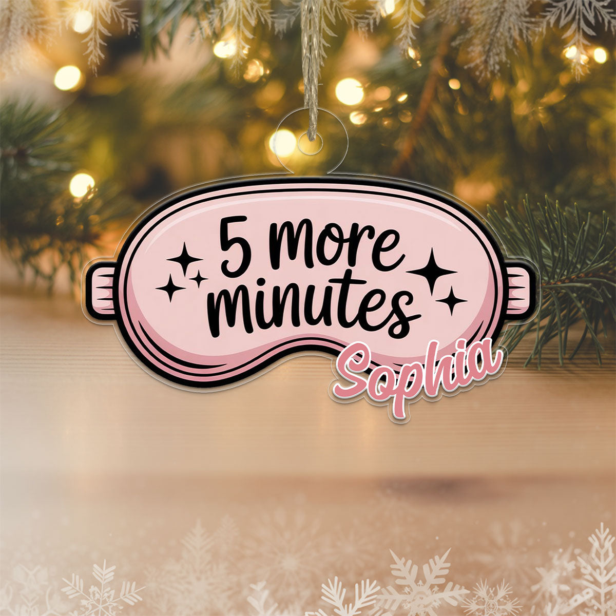 Personalized Sleep Mask Ornament, Custom Funny Christmas Ornament, Sleep Lover Gift, Self Care Holiday Decoration, Unique Cozy Keepsake