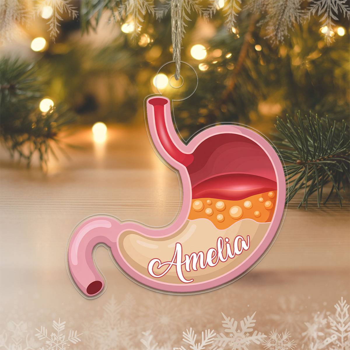 Custom Stomach Ornament, Personalized Funny Anatomy Christmas Ornament, Quirky Holiday Gift, Medical Humor Decoration, Unique Xmas Keepsake