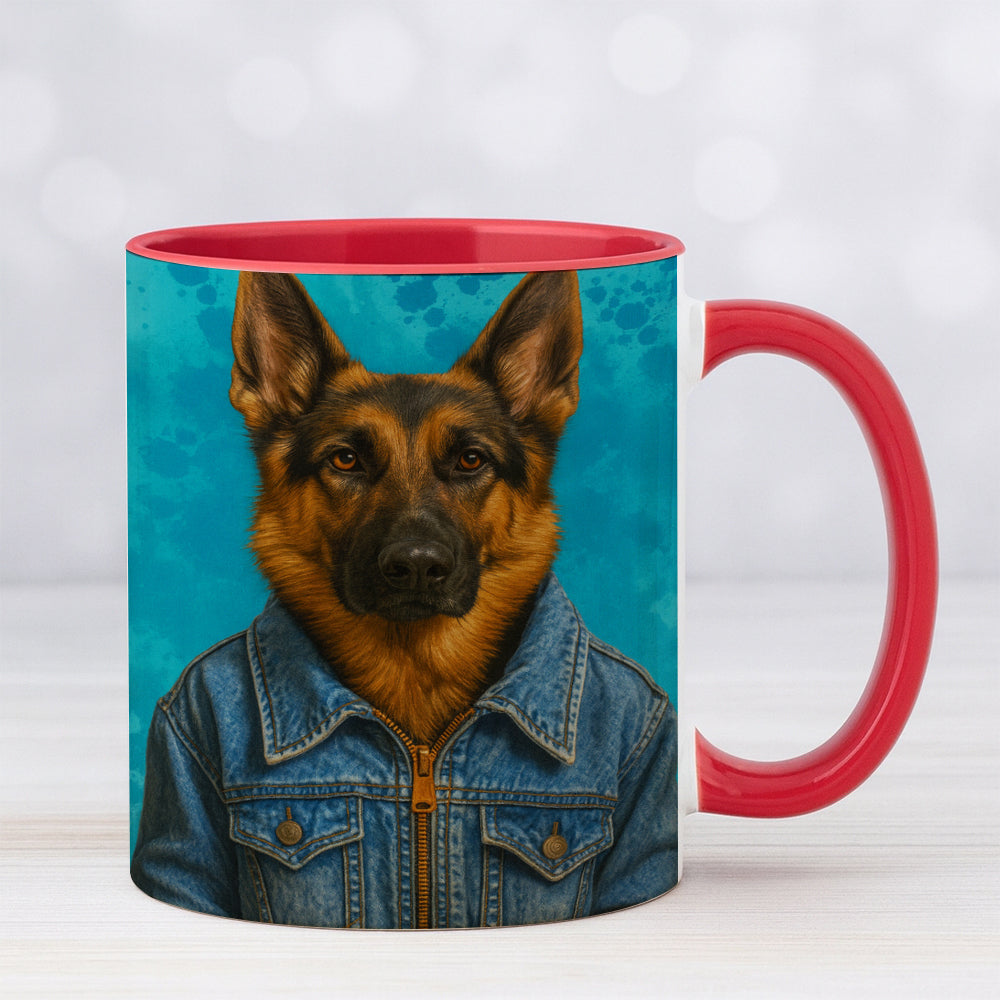 Custom Photo Denim Dog Mug Gift For Dog Lovers