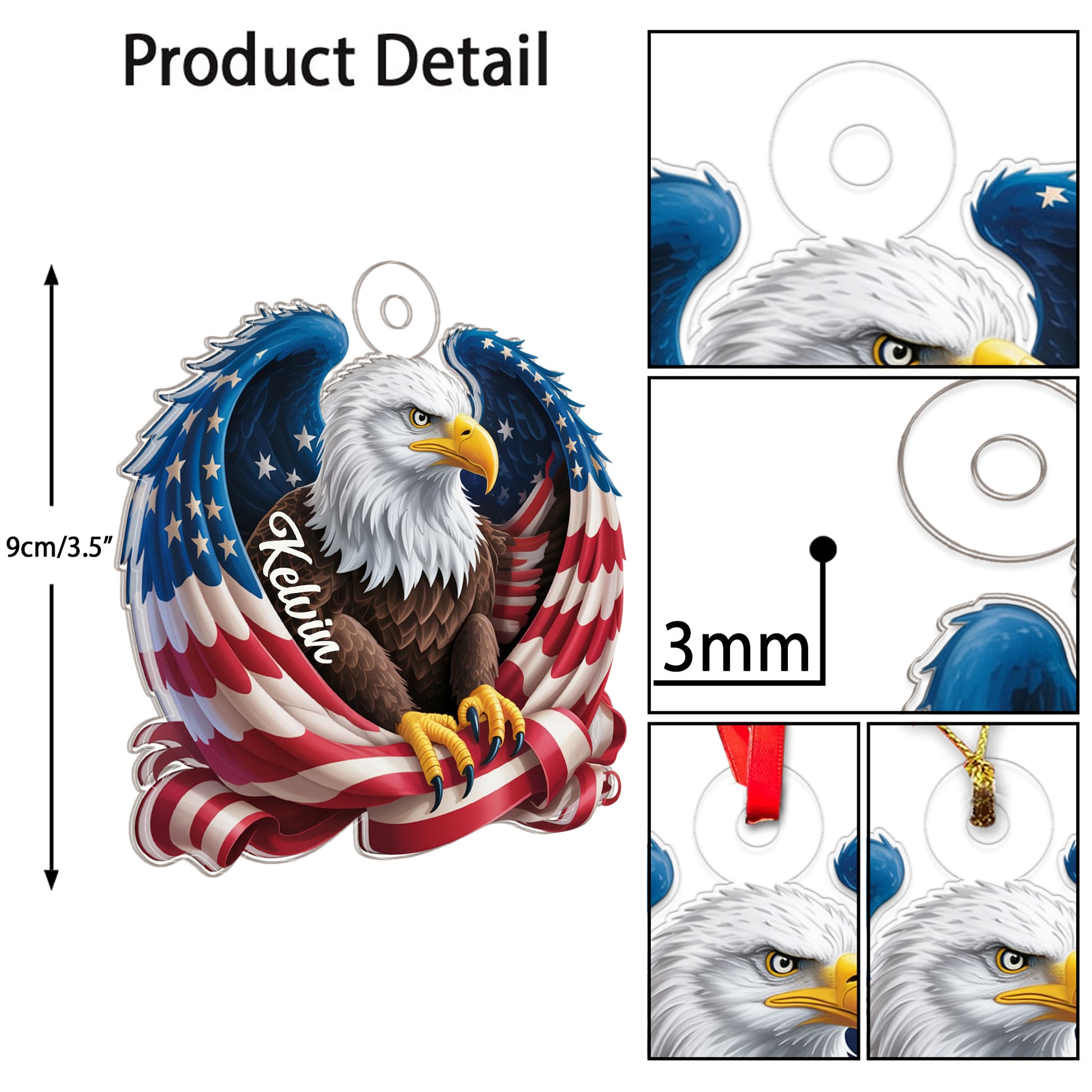 Custom Name Eagle American Flag For Patriot