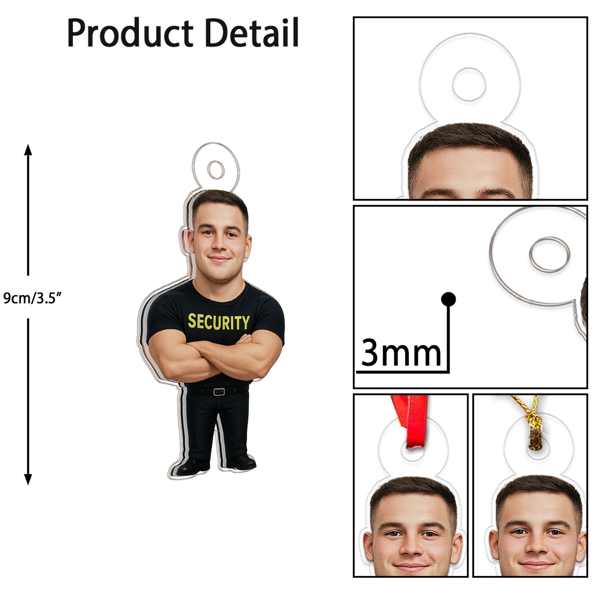 Custom Photo Bodyguard Ornament, Personalized Security Guard Christmas Ornament, Custom Profession Holiday Decoration, Unique Keepsake Gift