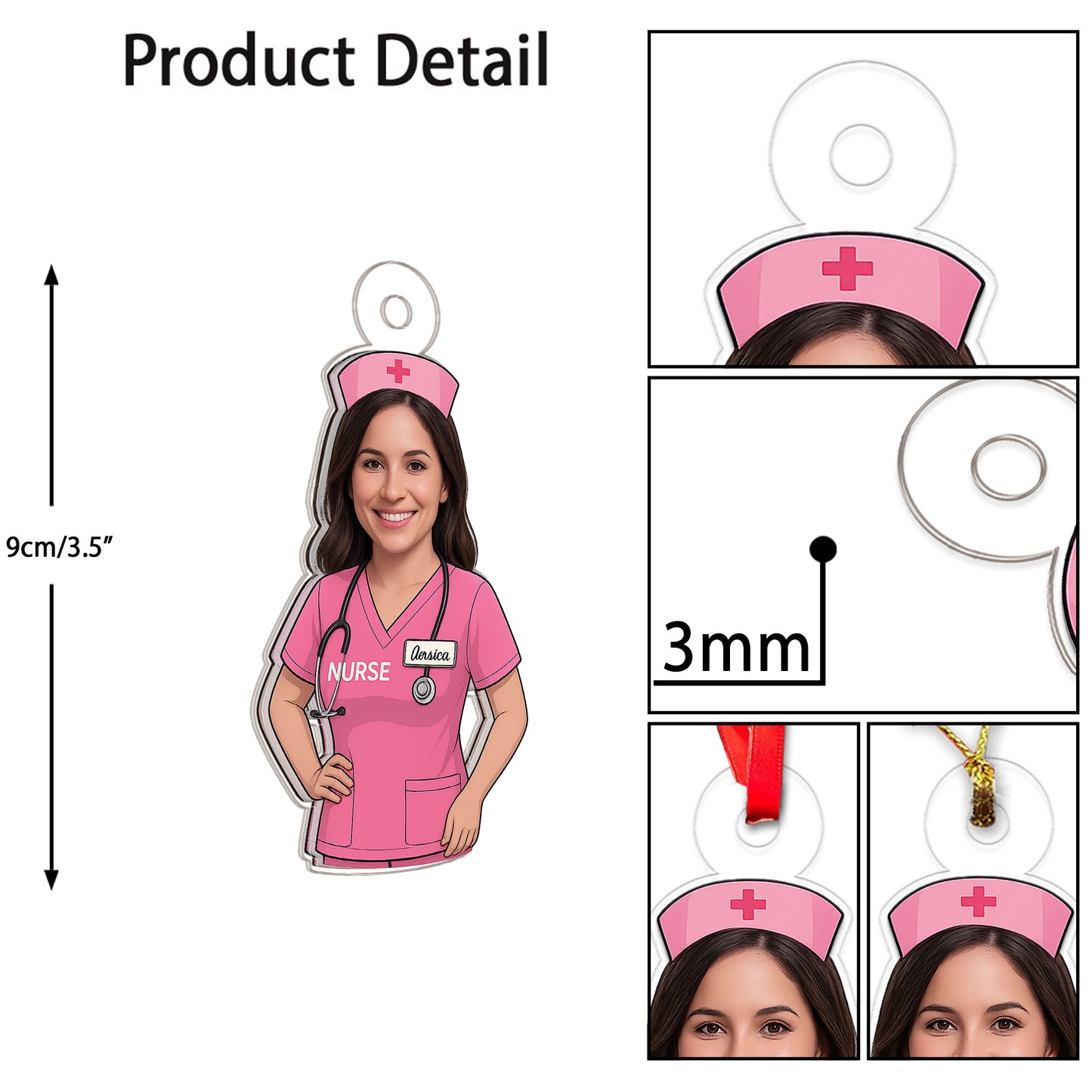 Custom Photo Nurse Ornament, Personalized Christmas Ornament, Medical Professional Holiday Decoration, Nursing Student Gift, Unique Keepsake