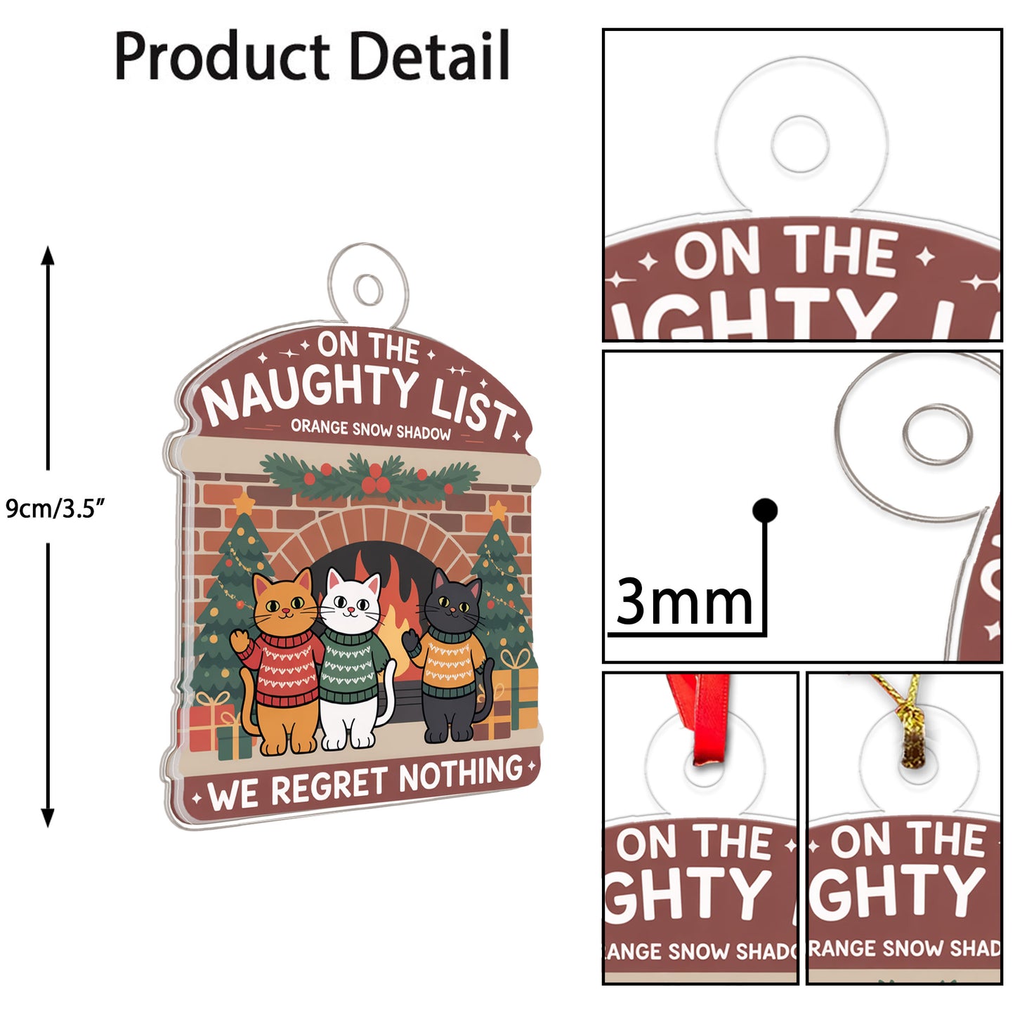 Funny Cat Personalized Acrylic Ornament2