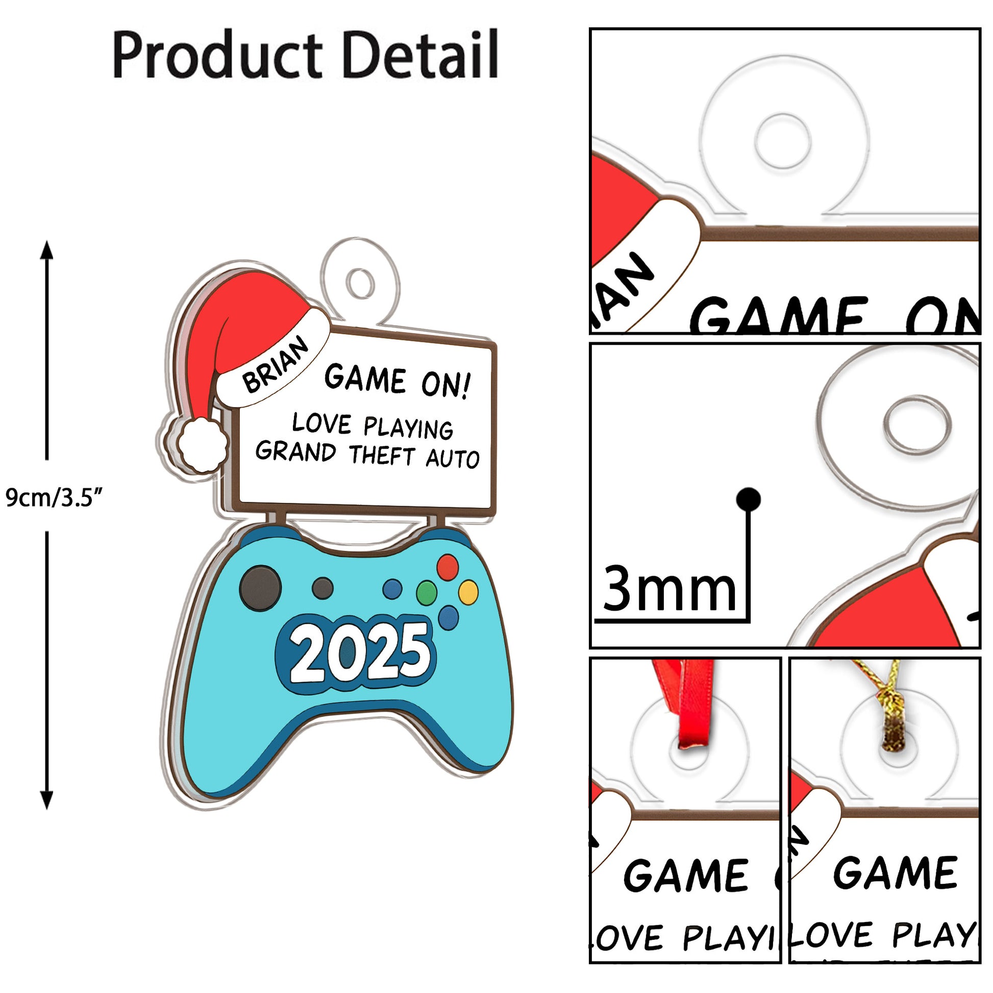 Personalized Playing Game Ornament, Custom Gamer Christmas Ornament, Funny Video Game Ornament, Gaming Couple Gift, Holiday Decor Keepsake