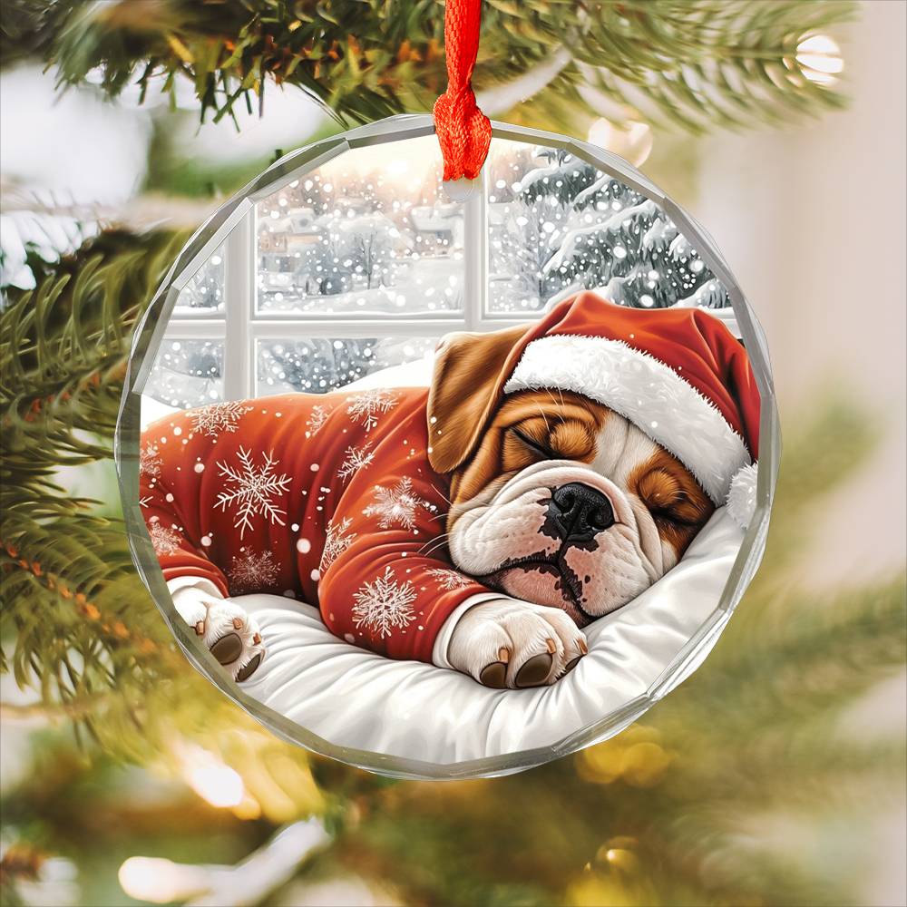 Bulldog Sleeping In Bed Design 1