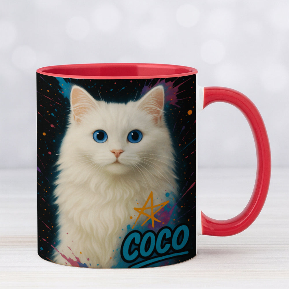 Custom Cat Pet Portrait Contemporary Mug