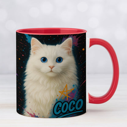Custom Cat Pet Portrait Contemporary Mug