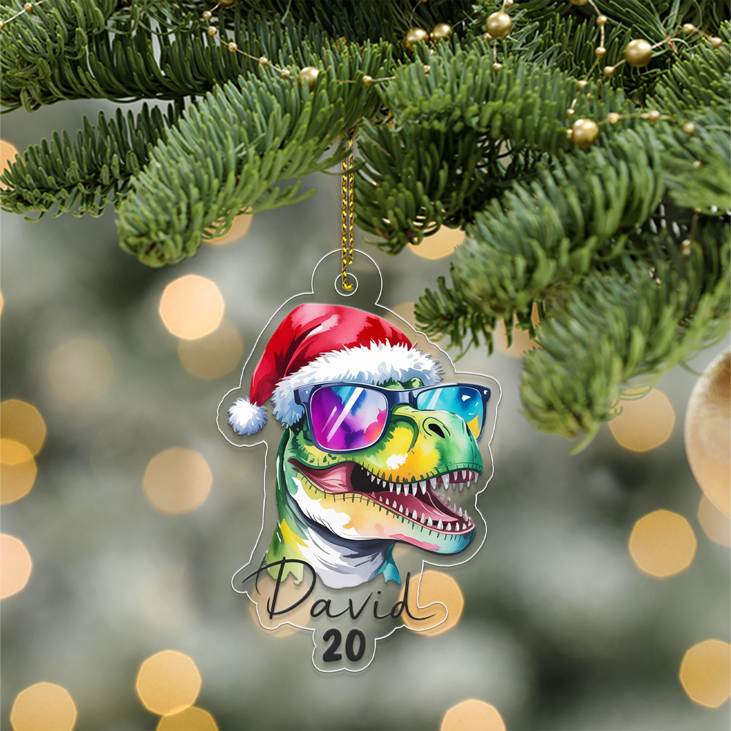 Custom Name Christmas Dinosaur