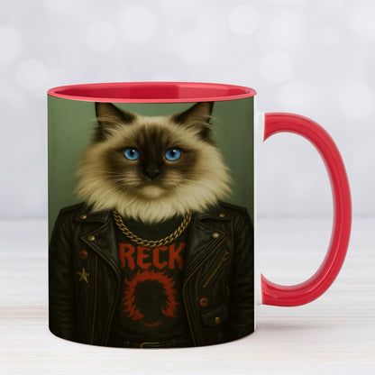 Custom Photo Rock n Roll Cat Mug_ Gift For Cat Lovers
