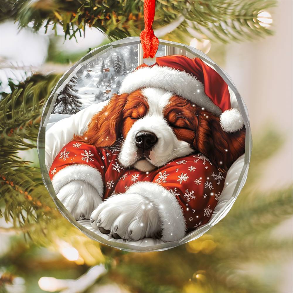 Saint Bernard Dog Sleeping In Bed Design 1