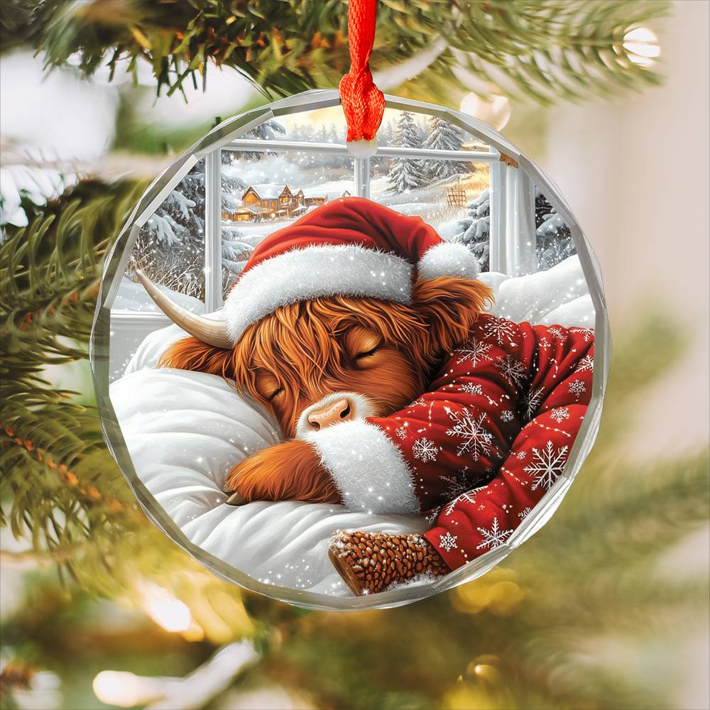 Highland Cow Sleeping In Bed Design 2
