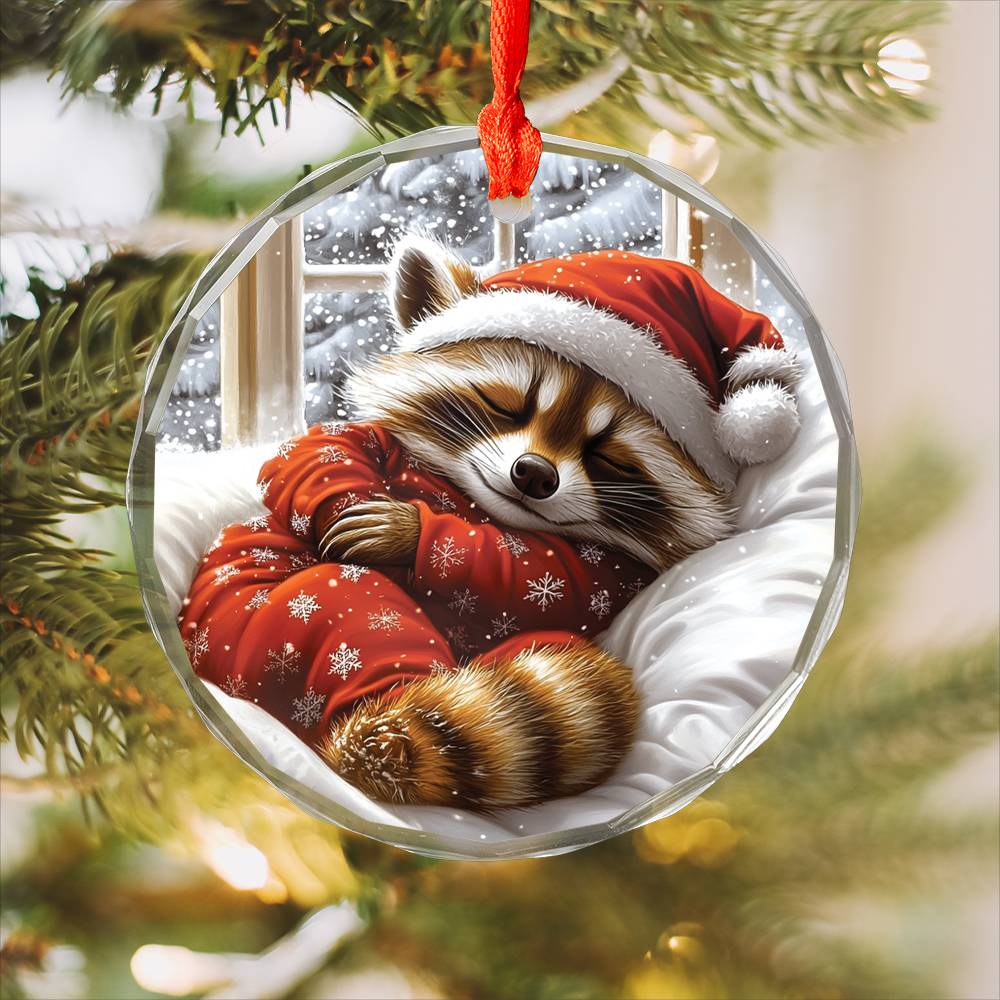 Raccoon Sleeping In Bed Design 1