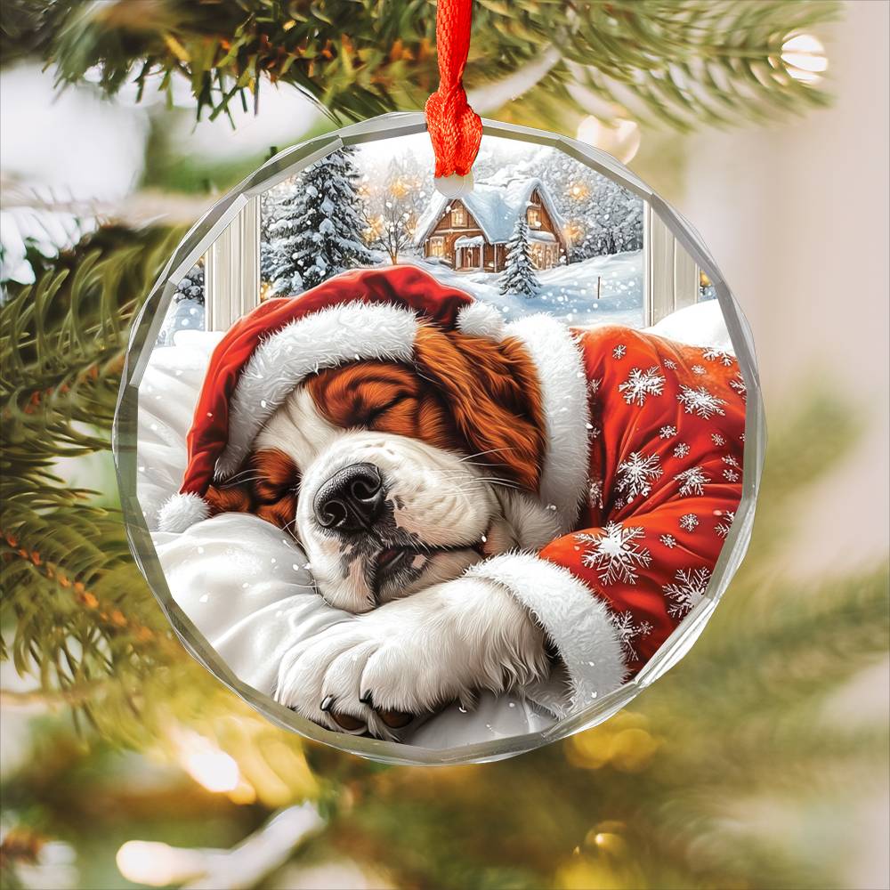Saint Bernard Dog Sleeping In Bed Design 2