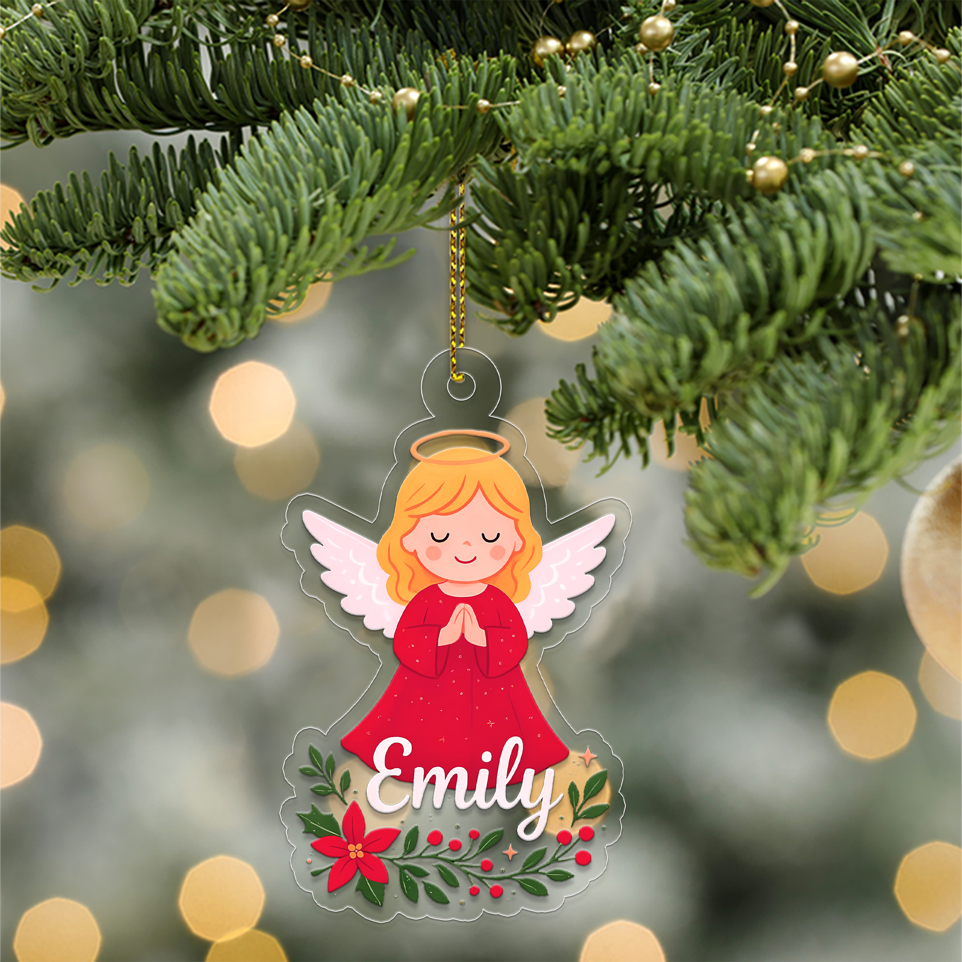 Personized Christmas Angel Ornament, Custom Name Christmas Ornament, Baptism Gift, Nativity Ornament, Christmas Home Decor, Xmas Gift