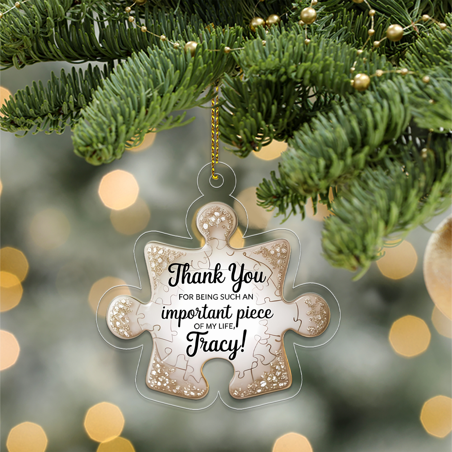 Personalized A Cherished Piece of Friendship to Treasure Ornament, Personalized Best Friend Keepsake, Thank You Gift, Best Friend Gift