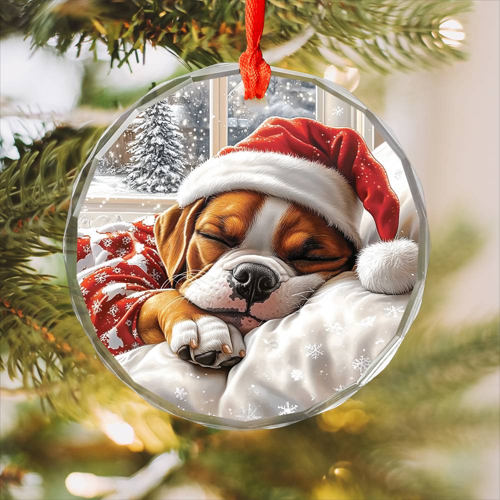 Boxer Dog Sleeping In Bed Design 3
