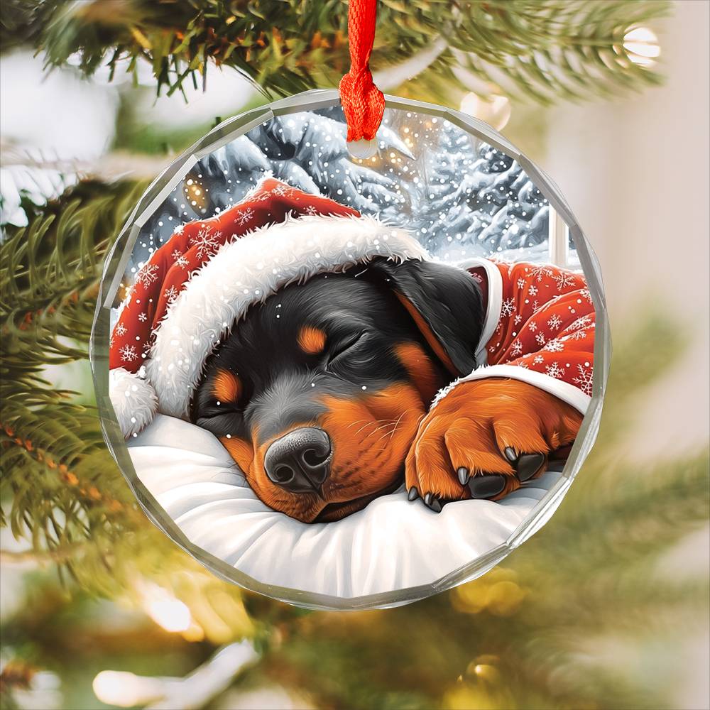 Rottweiler Dog Sleeping In Bed Design 2