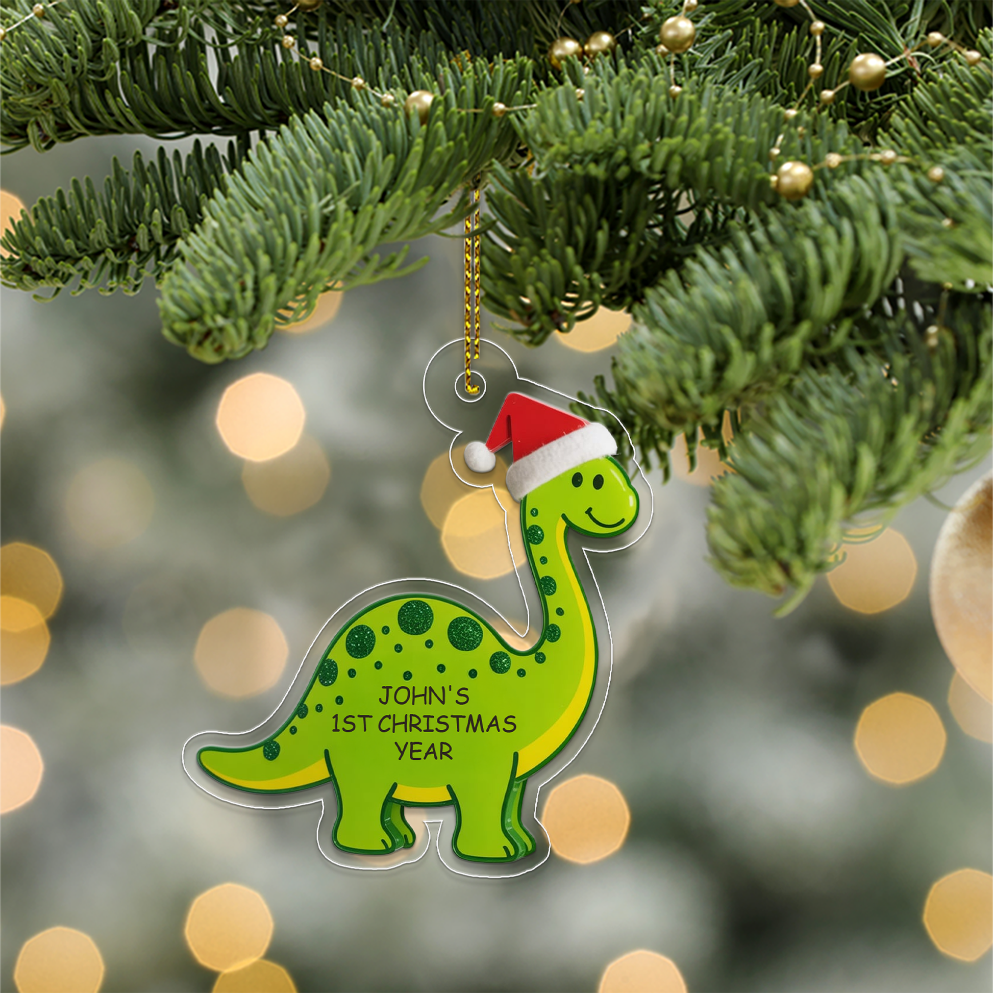 Personalized Dinosaur Baby's 1st Christmas Ornament, Christmas Decor, Baby's First Christmas Ornament Dinosaur for Boy, Gift for Baby