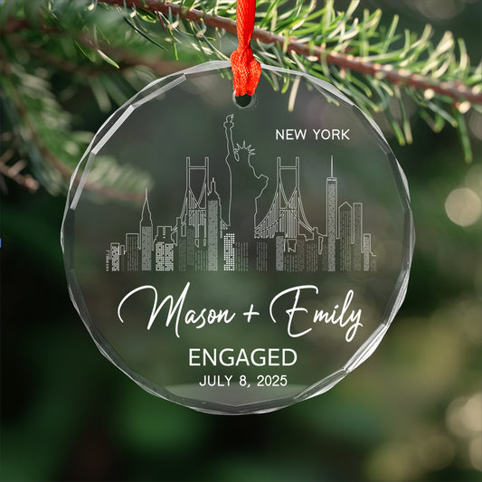 Custom Name And Date Engaged Wedding Couple