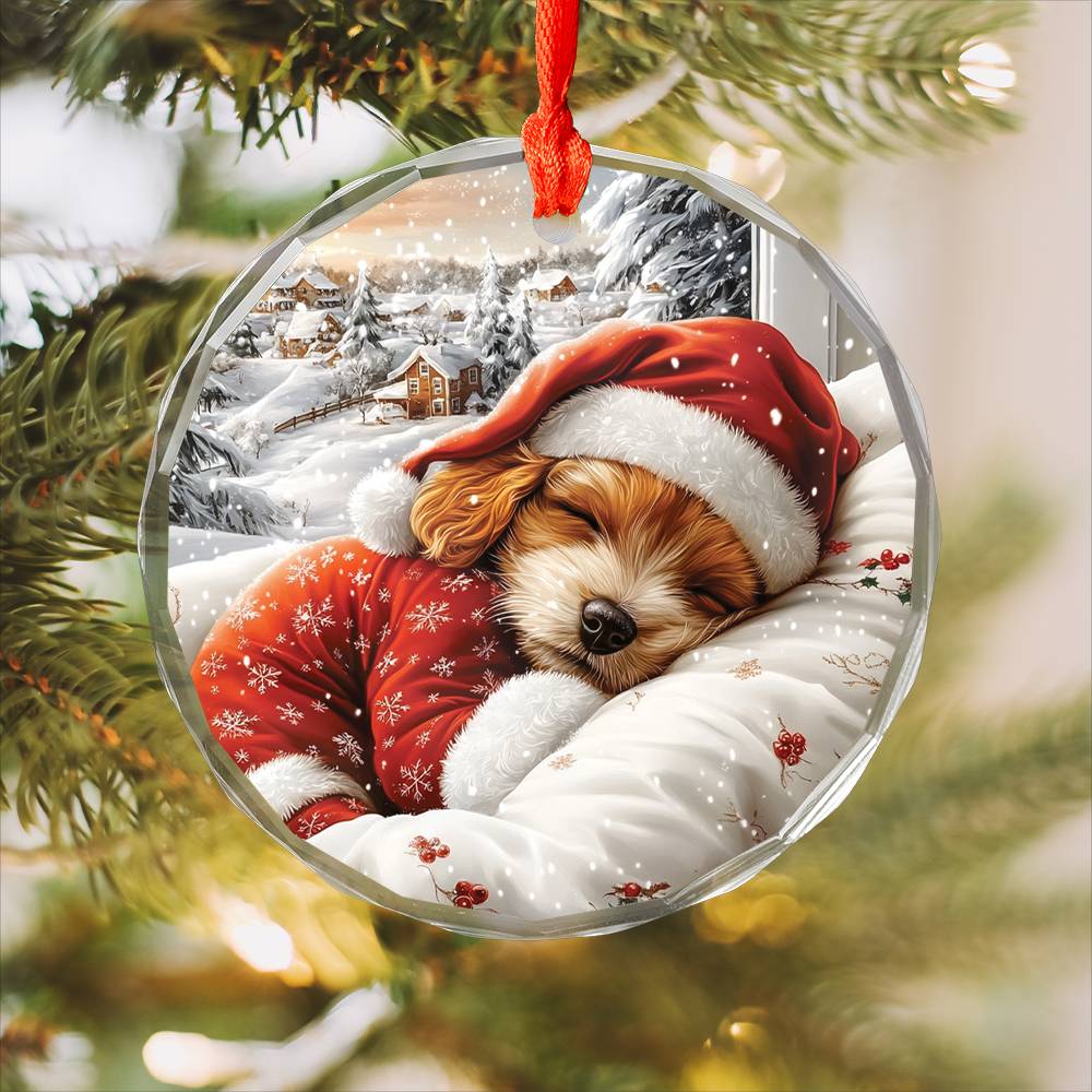 Poodle Dog Sleeping In Bed Design 4