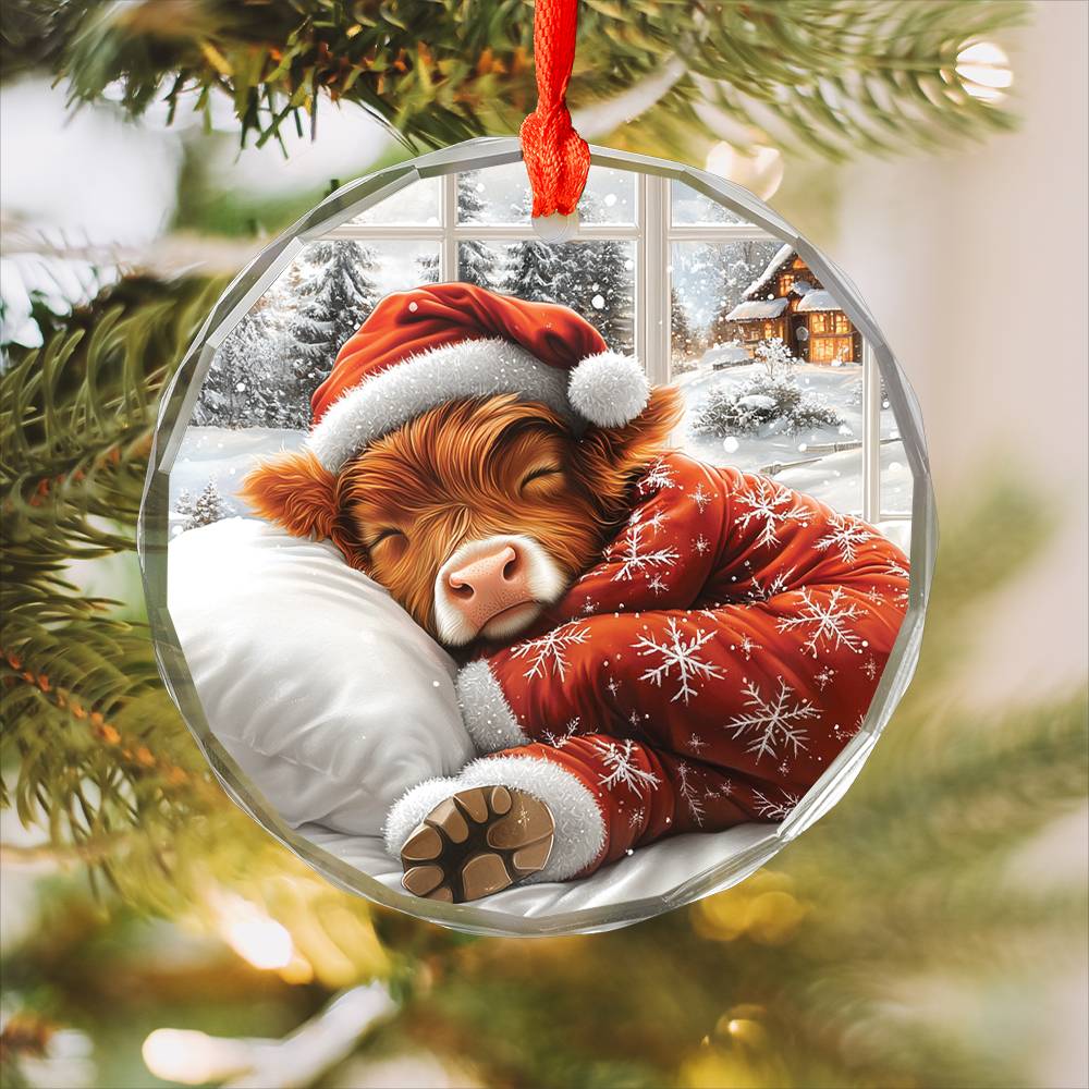 Highland Cow Sleeping In Bed Design 4