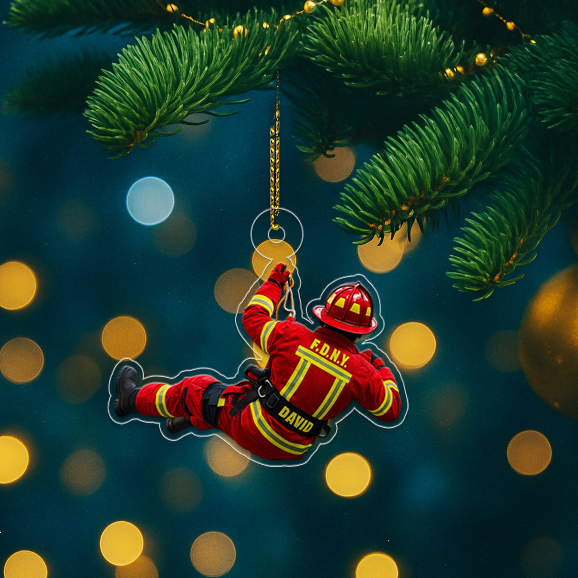 Custom Photo Firefighter Dad Present