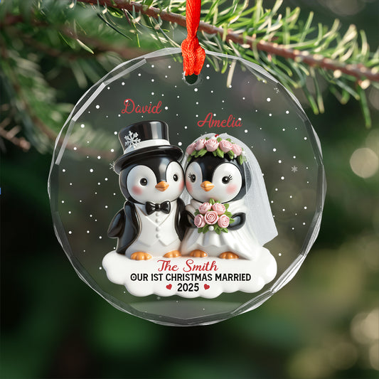 Personalized Penguin Couple, Custom Name