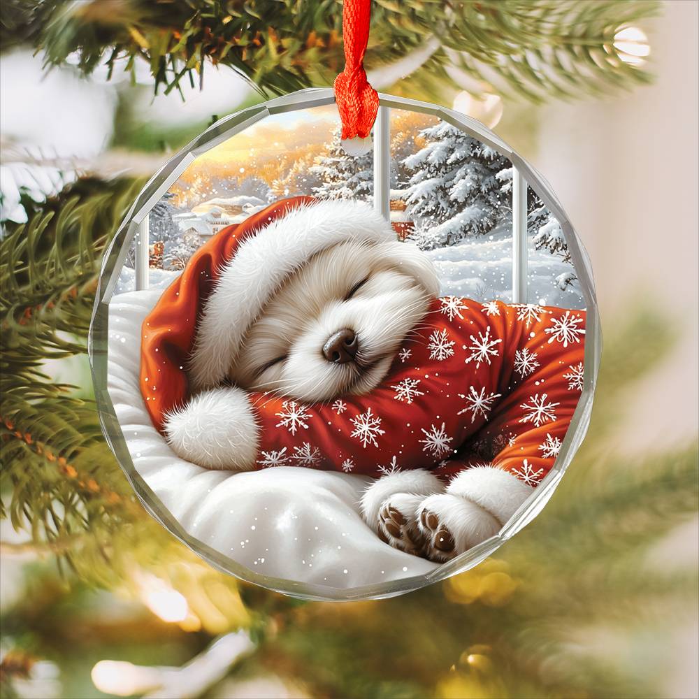 Maltese Dog Sleeping In Bed Design 1