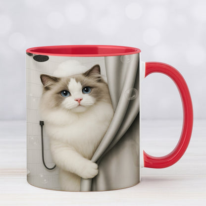 Custom Cat Photo Cat  In Bathroom Mug Gift For Cat Lovers