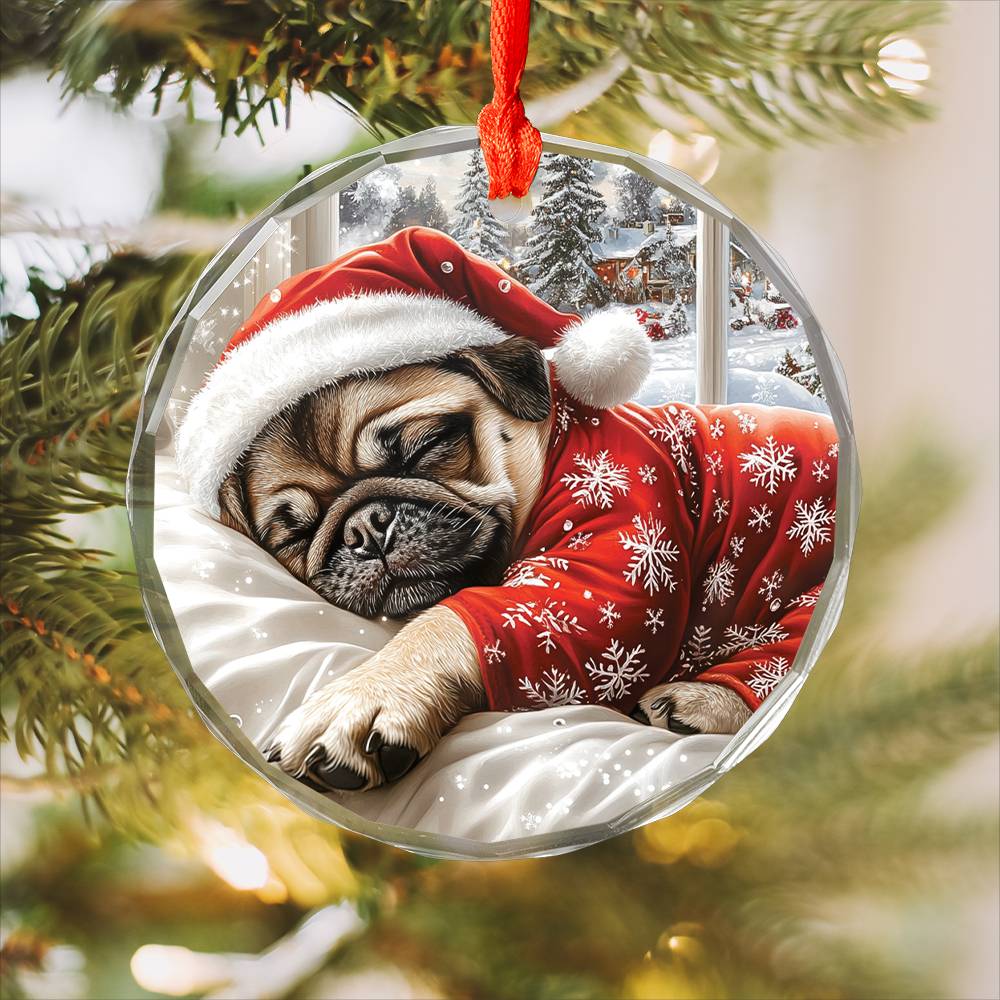 Pug Dog Sleeping In Bed Design 2